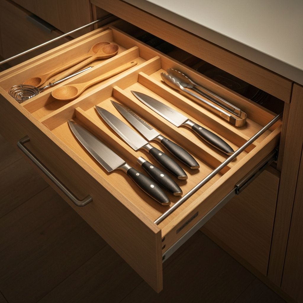 Küchenutensilien in einer Schublade